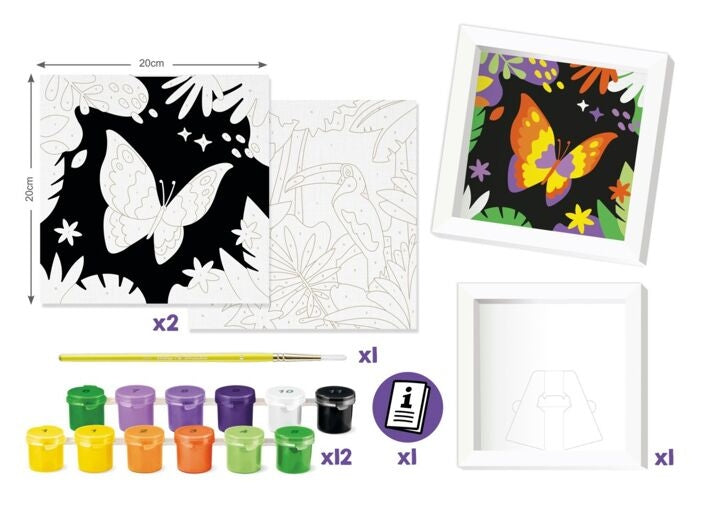 MAPED Creativ – Peinture au numéro Jungle Perroquet & Papillon – Kit créatif enfant dès 7 ans Maped