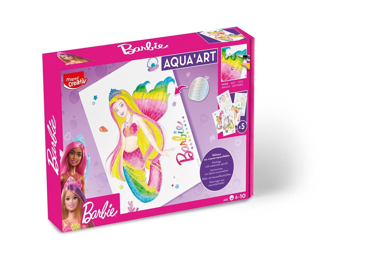 Aqua’Art Barbie Sirène – Maxi kit aquarelle Dreamtopia dès 7 ans Maped
