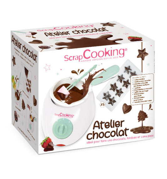 Atelier Chocolat – Appareil à Fondue Chocolat ScrapCooking® | Kit complet 33 pièces ScrapCooking