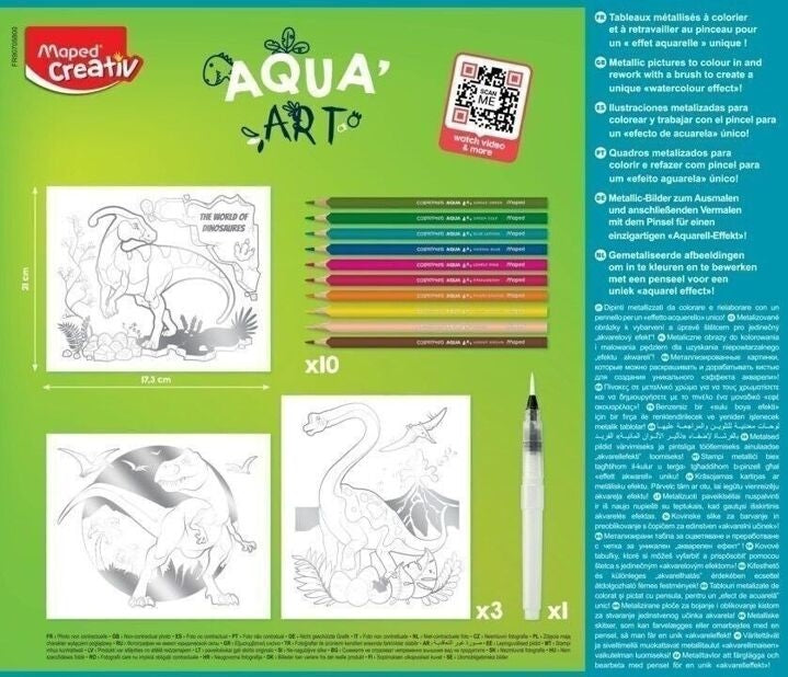 Aqua’Art – Kit aquarelle Dinosaures pour enfants dès 7 ans Maped