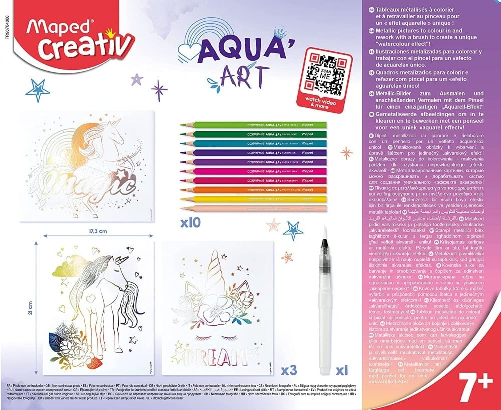Aqua’Art Licornes – Kit aquarelle enfant dès 7 ans Maped