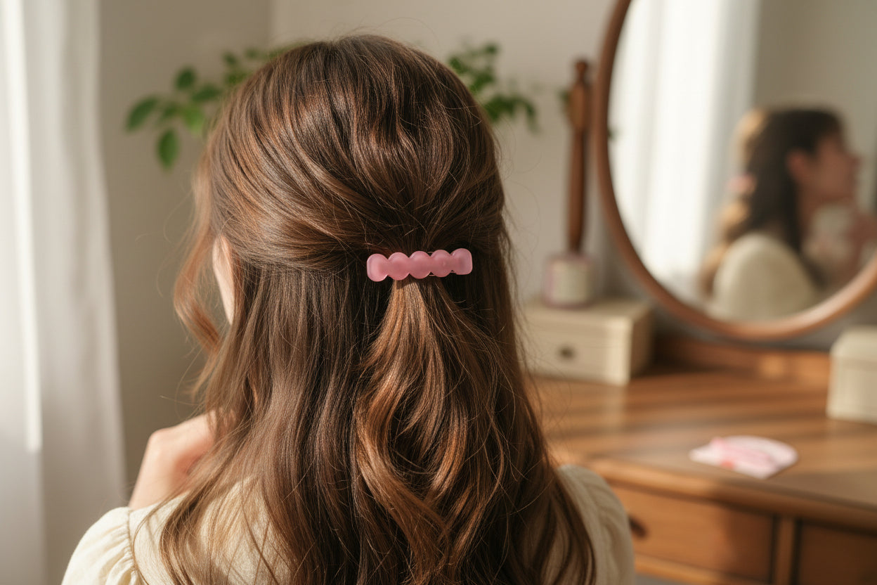 Barrette Feston Pivoine – Élégance florale et éclat intense LA PETITE EPICERIE