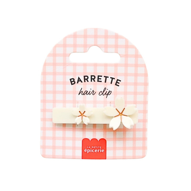 Barrette Sakura Rose / Ivoire fleurie – La Petite Épicerie LA PETITE EPICERIE