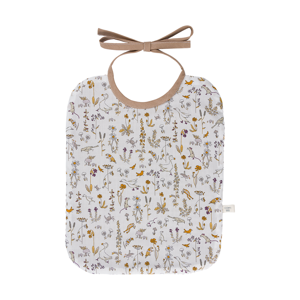 Kit couture premier repas bébé Milo – Bavoir & lingettes Liberty bébé Com'1 Idée
