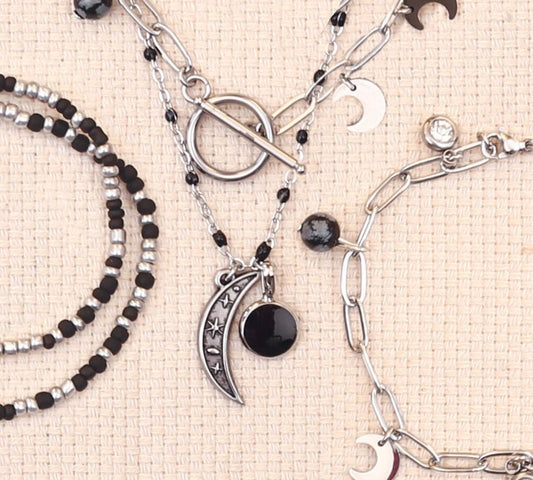 Création de bijoux modernes en acier inoxydable argenté