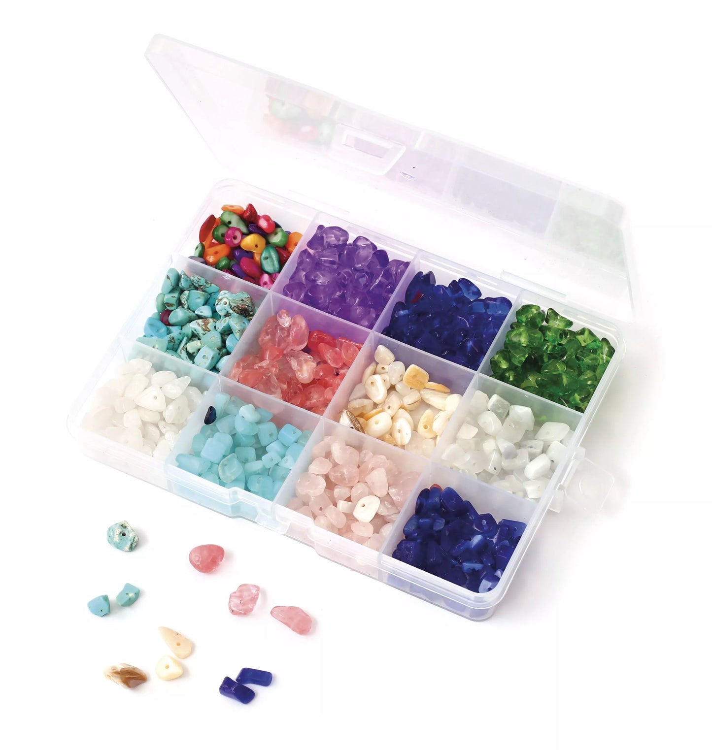 Boîte de perles en pierres naturelles pour bijoux DIY