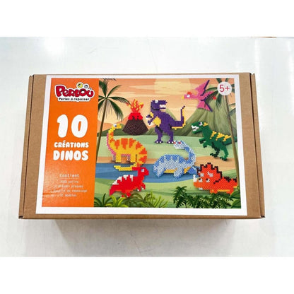 Coffret Perlou dinosaures avec 3000 perles à repasser
