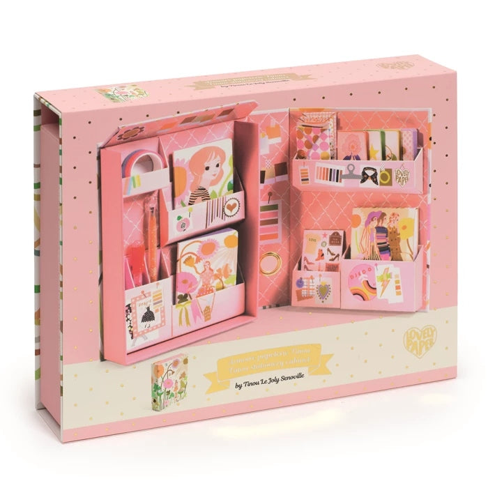 Coffret de papeterie Tinou avec compartiments de rangement créatifs