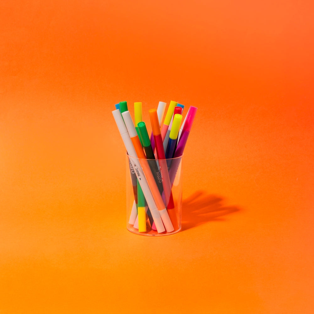 OMY – Boîte de 16 feutres magiques double pointe – Couleurs changeantes & fluo omy