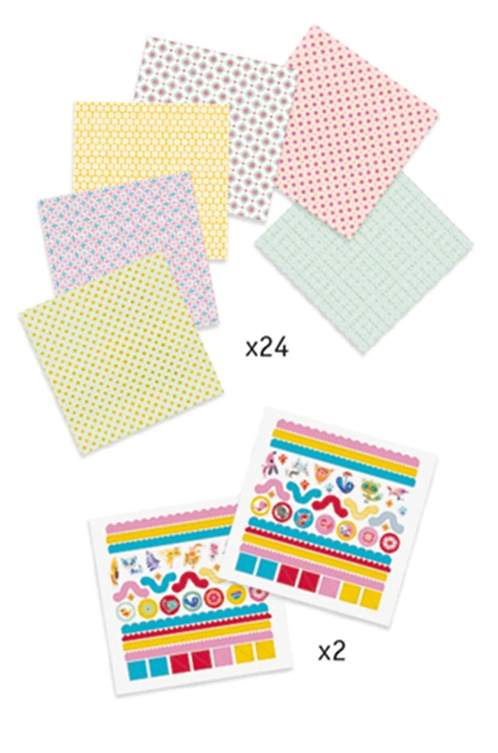 Activité créative pour fabriquer de jolies boîtes en papier avec Djeco