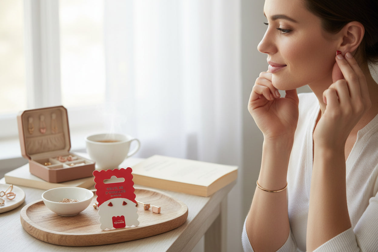 Boucles d’oreilles en porcelaine Pastèque – Puces peintes à la main en acier inoxydable | La Petite Épicerie LA PETITE EPICERIE