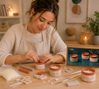 Kit FIMO Home Déco – Créez 3 Bougeoirs DIY Effet Terre Cuite GRAINE CREATIVE