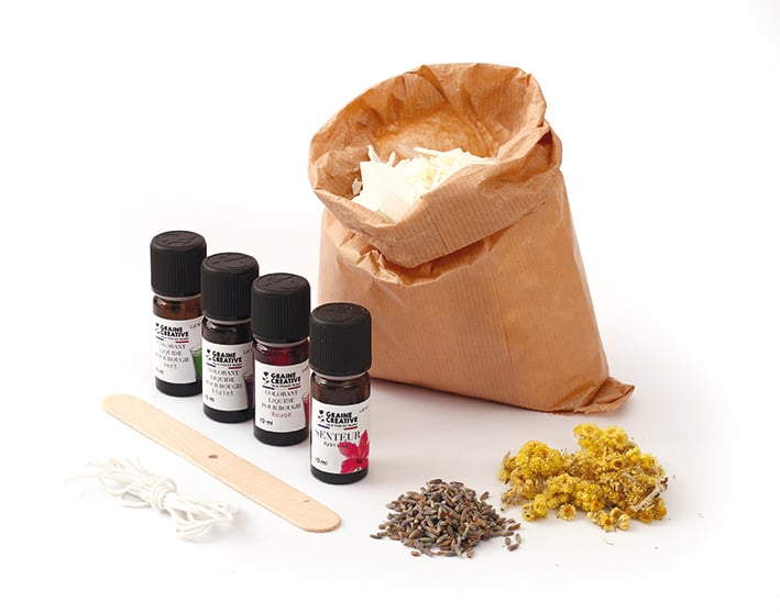 Kit Bougies Fleuries et Colorées – Création Bougies DIY GRAINE CREATIVE
