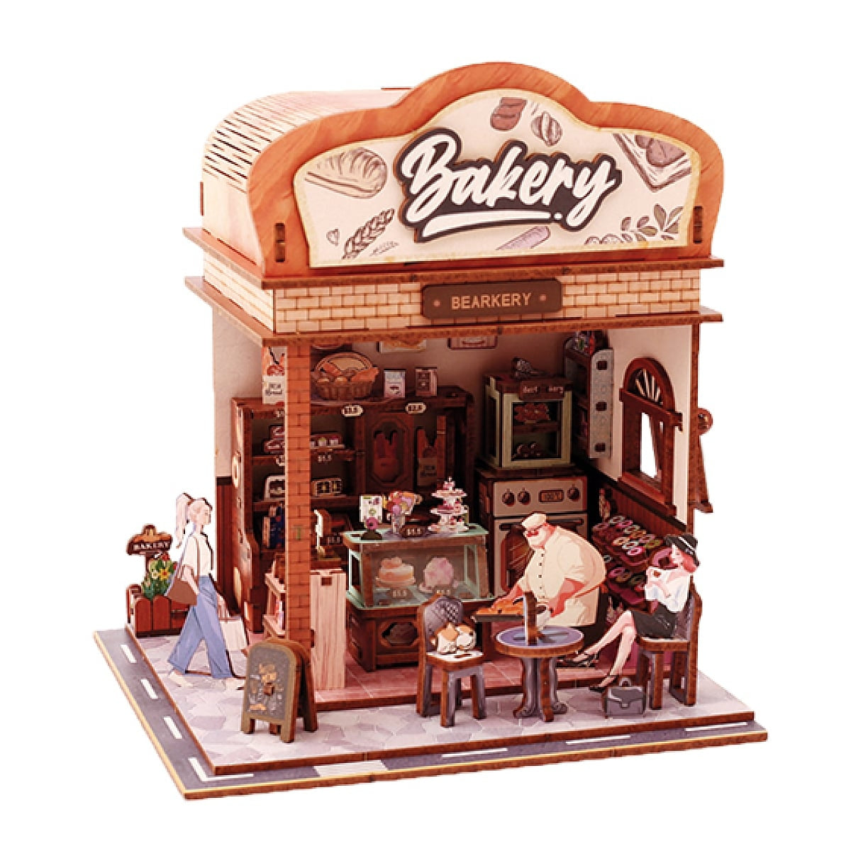 Maquette 3D Bois Vitrine Bakehouse – Boulangerie Miniature Lumineuse DIY GRAINE CREATIVE