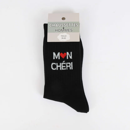 Chaussettes Homme “MON CHÉRI” – Cadeau Amoureux (39-45) JOY!