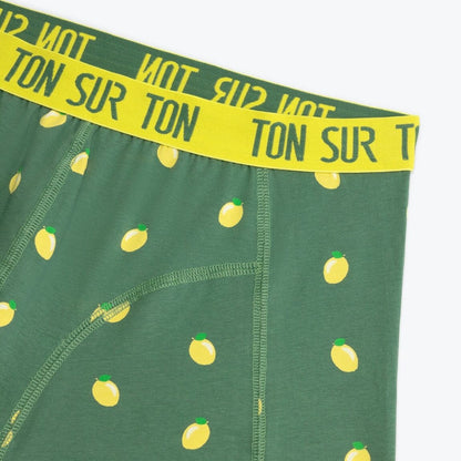 Chaussettes & Boxer Easy Peasy Citron – Coton Bio – Cadeau Homme Original Ton sur Ton