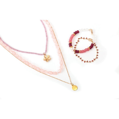 Kit Bijoux DIY & Relax Quartz Rose – Collier et Bracelet à Créer Soi-même GRAINE CREATIVE
