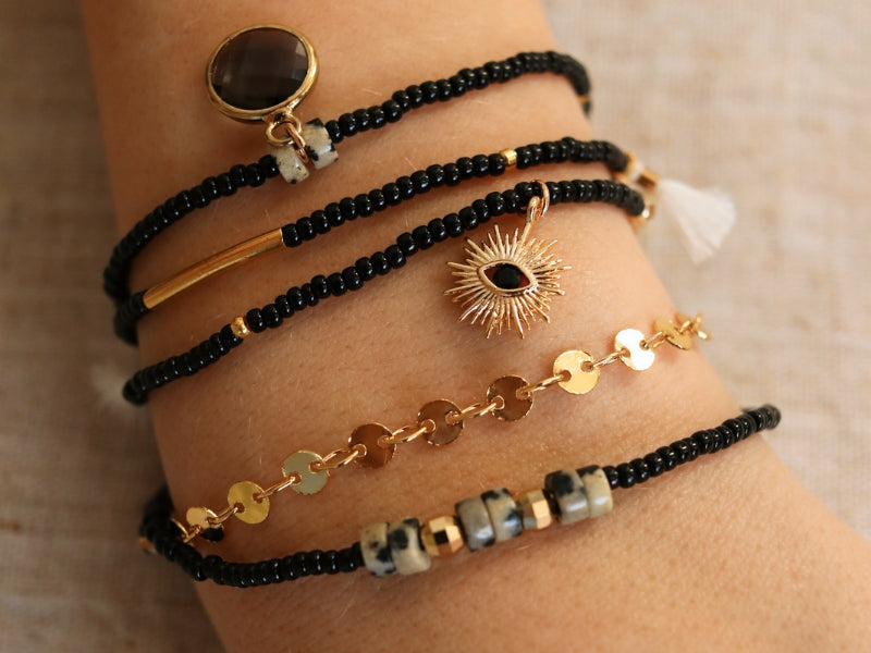 Kit DIY Bracelet Perlé Multirang Noir – Créez votre Bijou Tendance LA PETITE EPICERIE