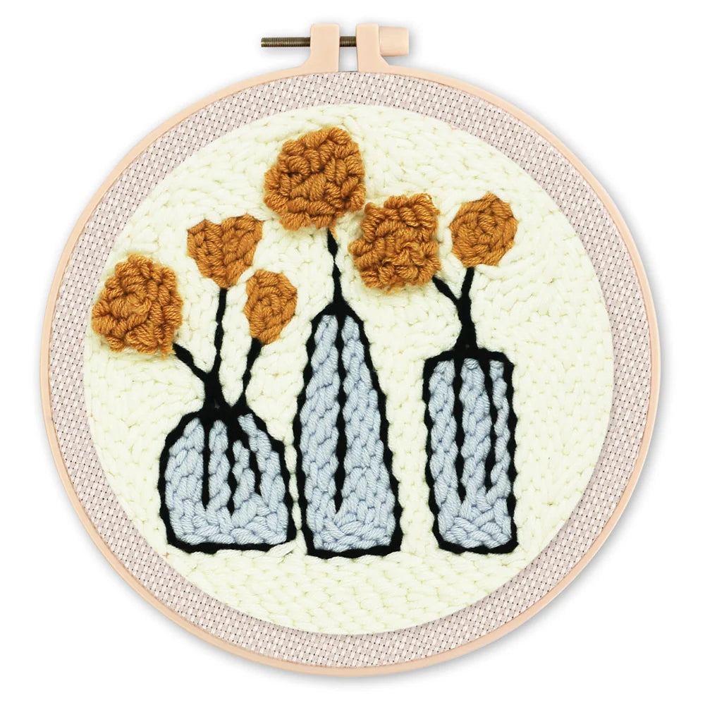 Punch Needle Blumen und Vasen