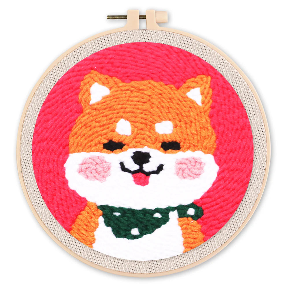 Punch Needle Chien Shiba Inu