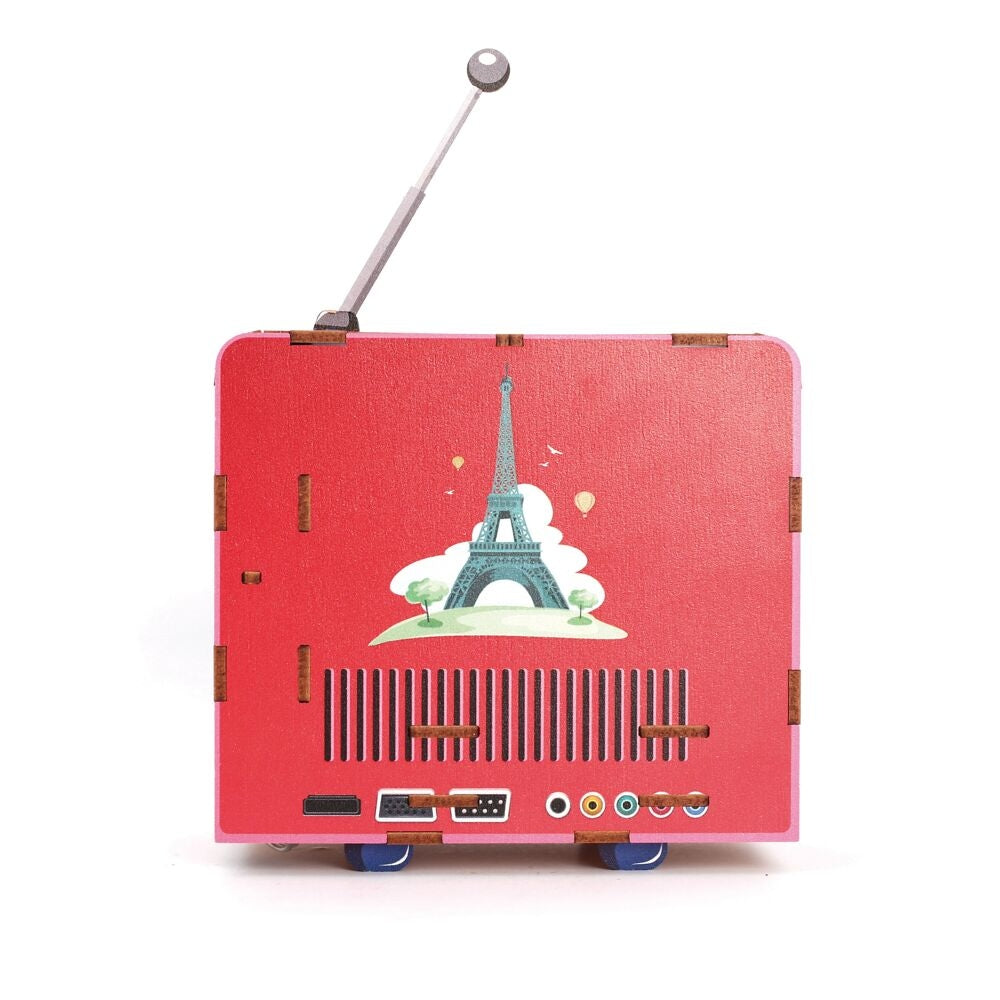 Maquette 3D Bois TV Paris – Mini TV Lumineuse Parisienne à Construire GRAINE CREATIVE