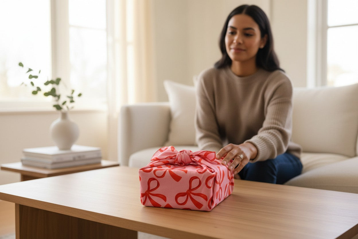 Furoshiki Nœuds en coton – Emballage cadeau zéro déchet (4 tailles) Machatatelier