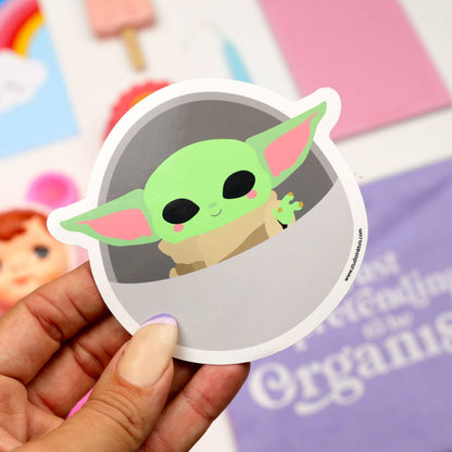 Sticker Baby Yoda Grogu Star Wars – Autocollant Kawaii Mandalorian Studio Inktvis B.V.