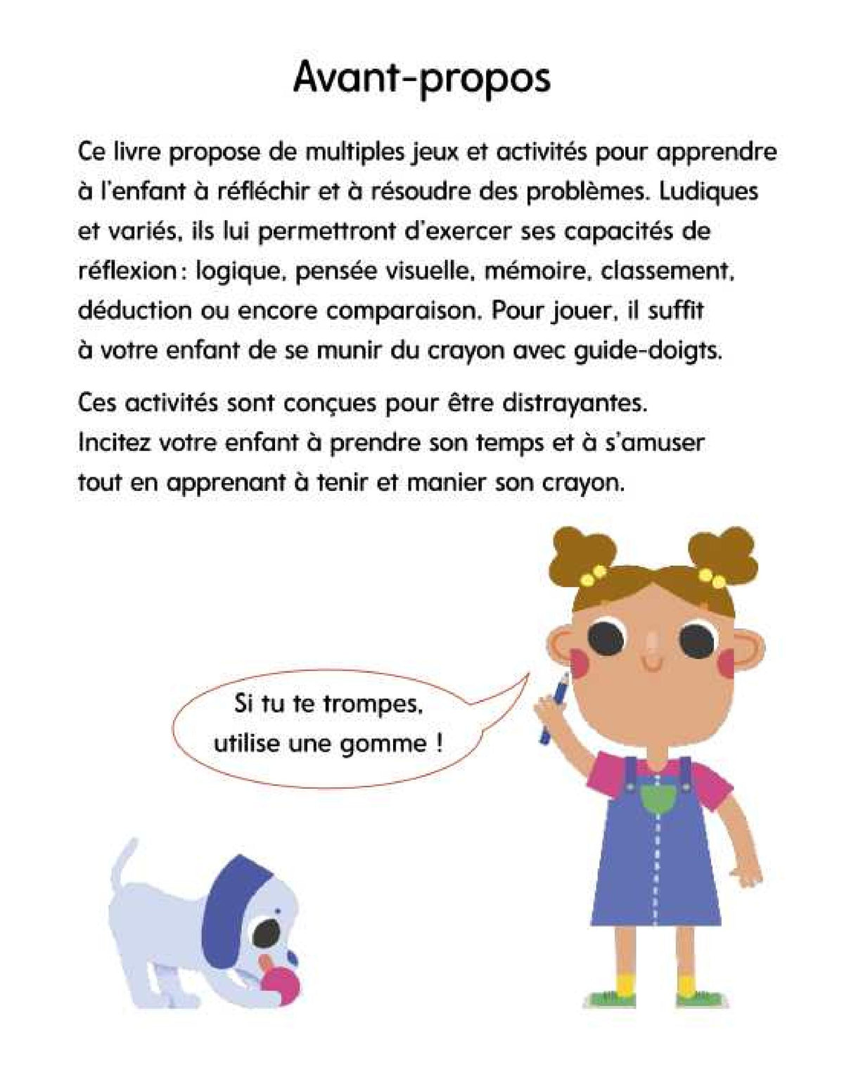 Pages intérieures d'un cahier avec jeux éducatifs pour enfants de maternelle
