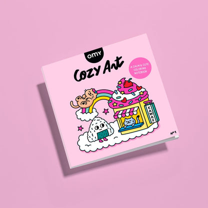 Cozy Art – Cahier de coloriage Kawaii “Cozy” – 28 pages détachables apaisantes omy