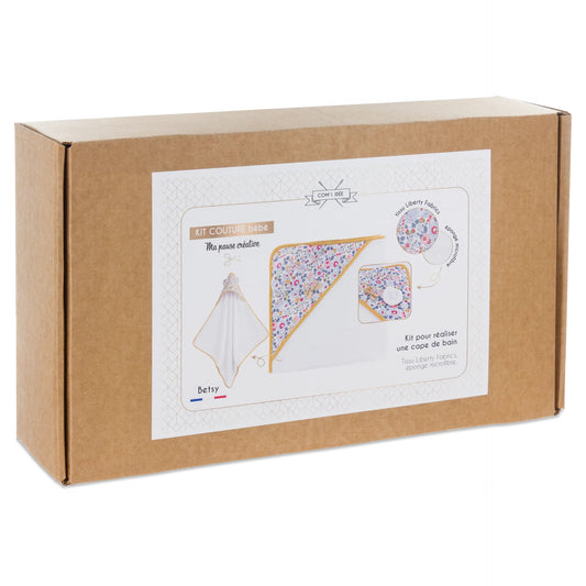 Kit Couture DIY Cape de Bain Bébé “Betsy” – Liberty Fabrics & Éponge Douce Com'1 Idée