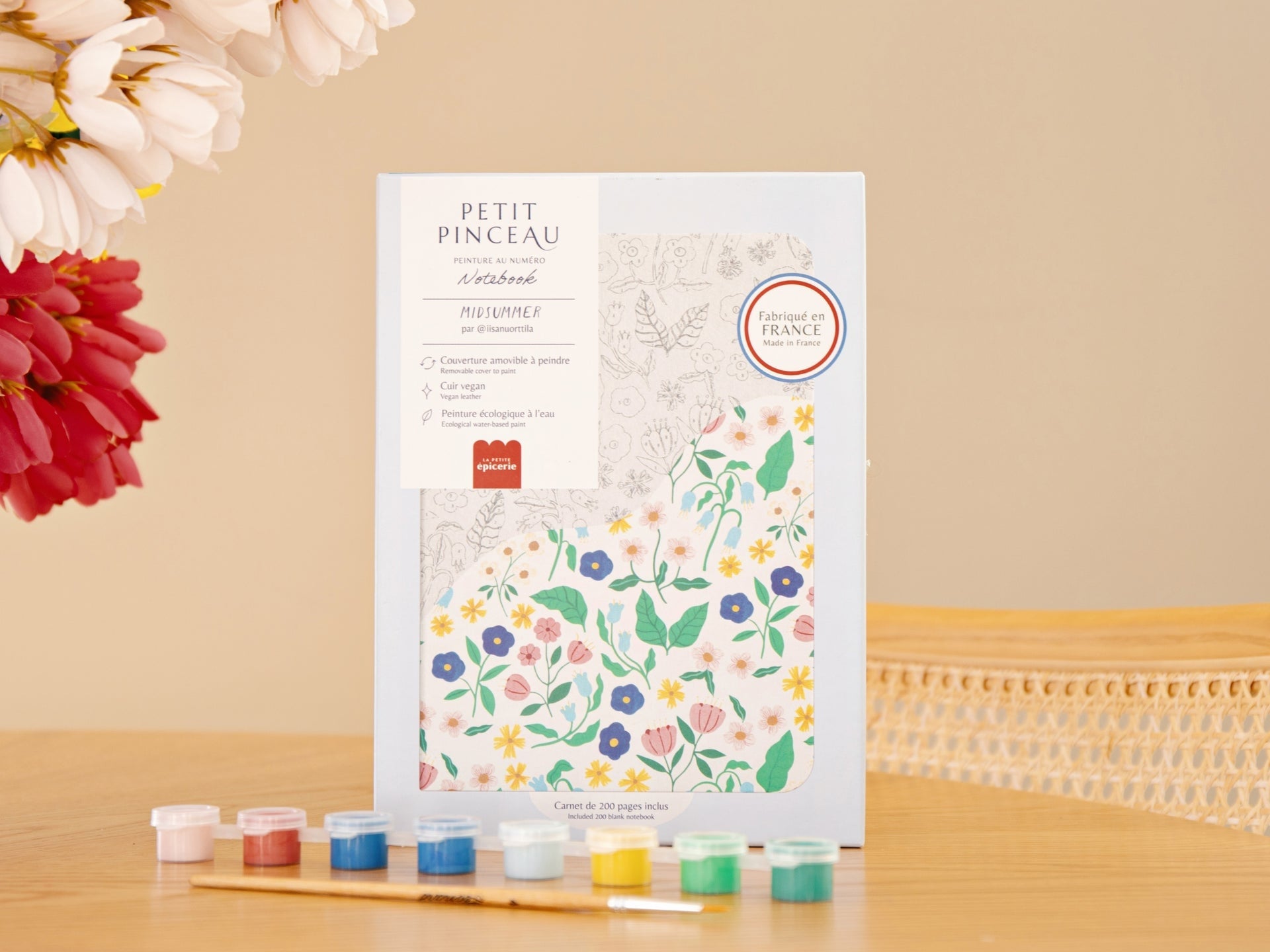 Carnet A5 personnalisé avec peinture florale