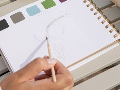 Carnet créatif nomade avec cartes aquarelle détachables