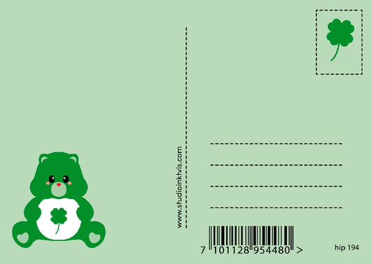 Carte postale Care Bears Bonne Chance – Bisounours Good Luck A6 studio inktvis