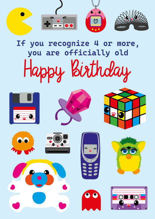 Carte d’Anniversaire Rétro Années 80 & 90 – Carte Humour Pop Culture Studio Inktvis B.V.