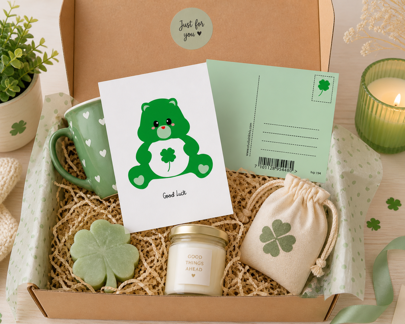 Carte cadeau Care Bears idéale pour envoyer porte bonheur
