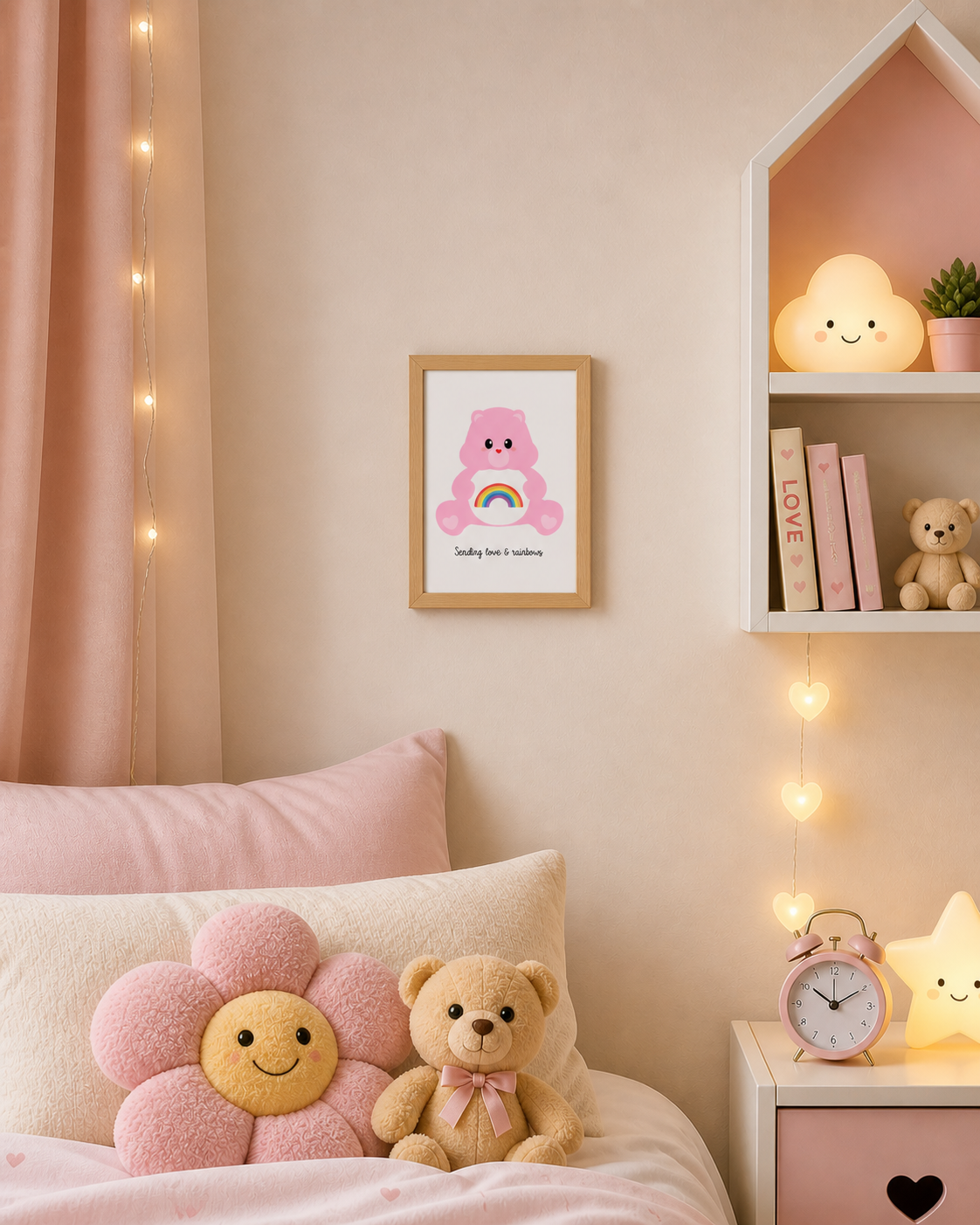 Carte postale Care Bears Amour & Arc-en-ciel – Bisounours Love & Rainbow A6 studio inktvis