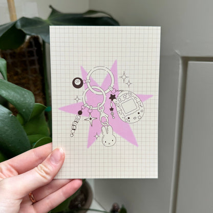 Carte Postale Porte-Clé Kawaii – Carte Décorative A6 Illustrée Liviaa.studio