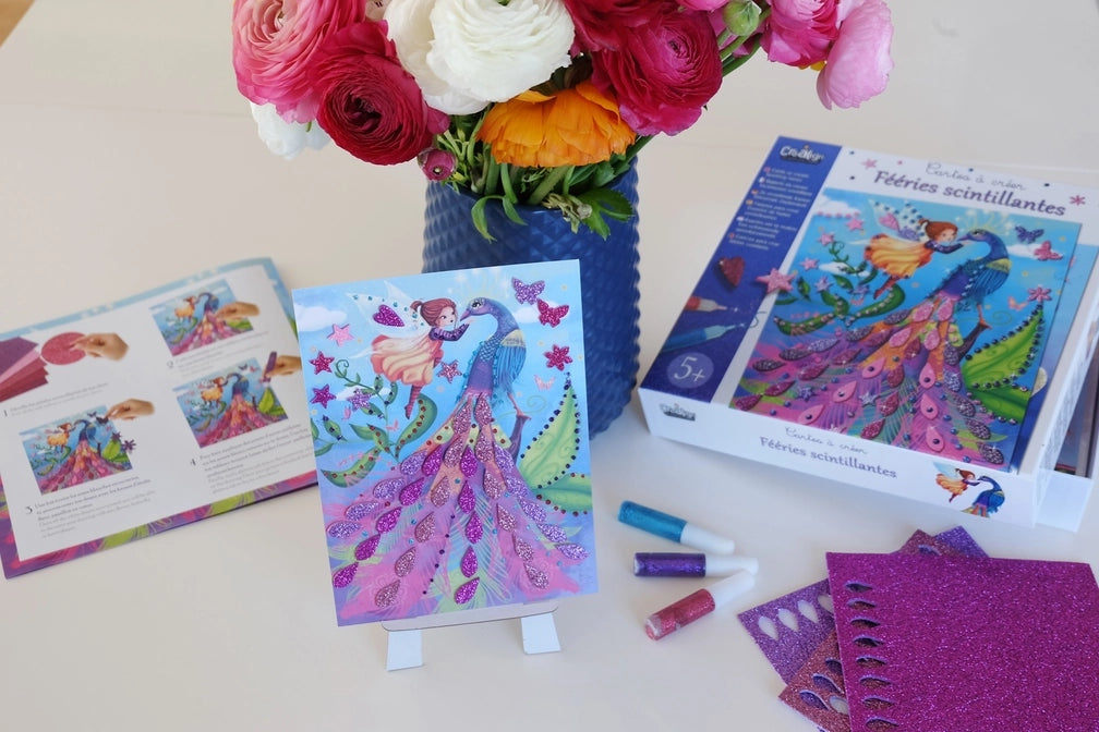 Coffret cartes à créer Féeries scintillantes – 6 cartes créatives enfant 5 ans+ – Créa Lign Créa lign