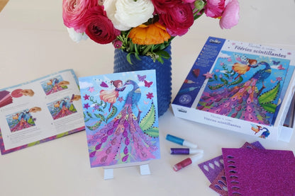 Coffret cartes à créer Féeries scintillantes – 6 cartes créatives enfant 5 ans+ – Créa Lign Créa lign
