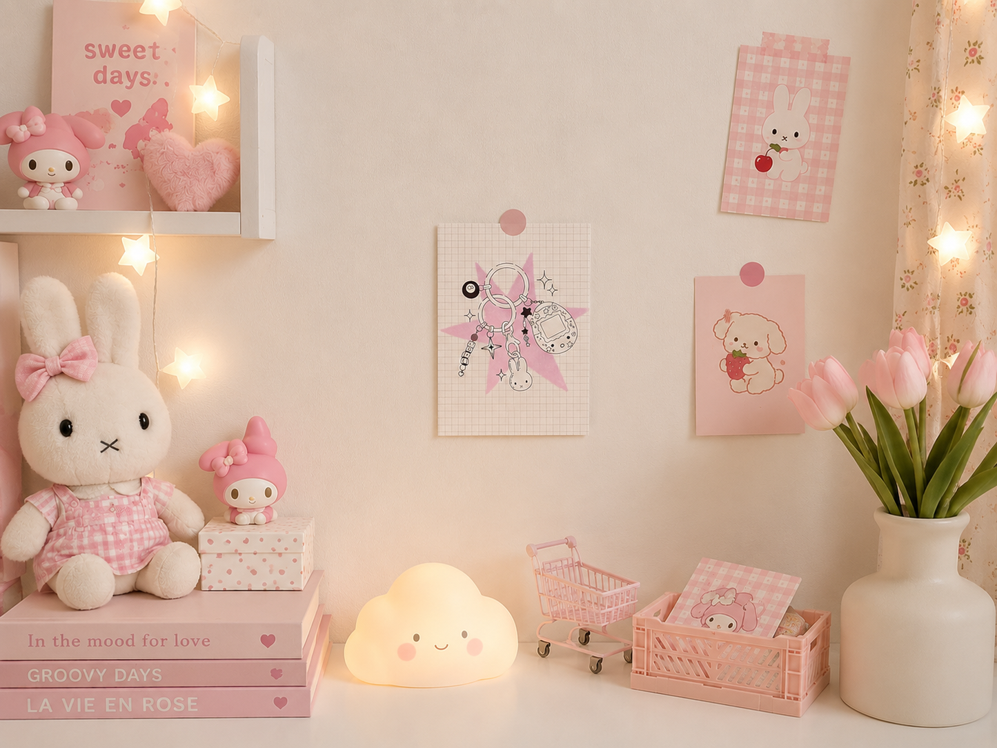 Carte Postale Porte-Clé Kawaii – Carte Décorative A6 Illustrée Liviaa.studio