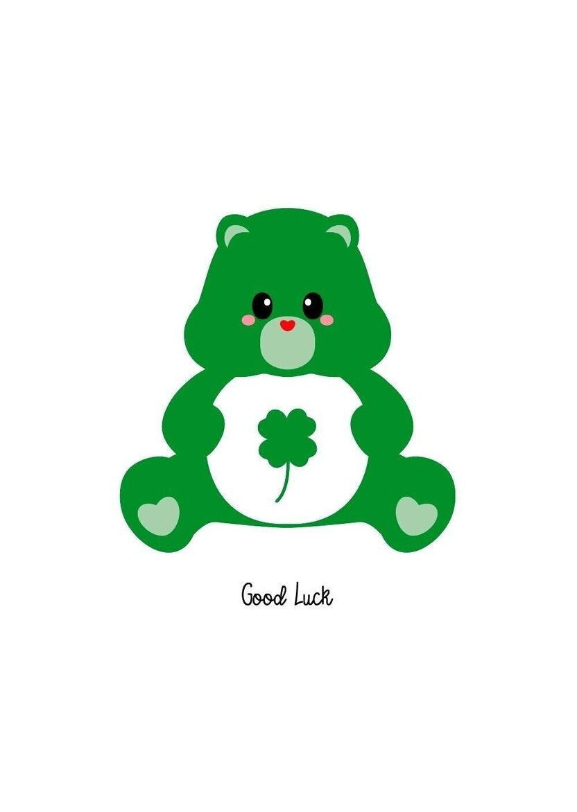 Carte postale Care Bears Bonne Chance – Bisounours Good Luck A6 studio inktvis