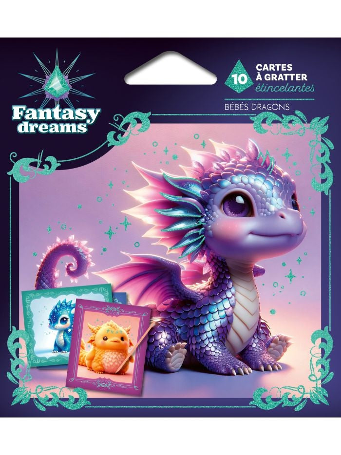 Cartes à Gratter Étincelantes Bébés Dragons Fantasy Dreams PRECIOSA