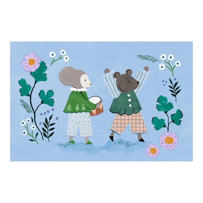 Cartes illustrées avec animaux jouant de la musique pour anniversaire enfant
