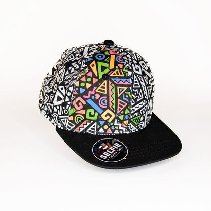 Casquette Snapback Tribal à colorier – Kit créatif enfant avec feutres textile Selfie Craft Co