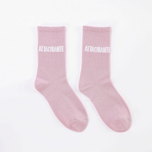 chaussettes attachiante rose femme 36 42 paillettes