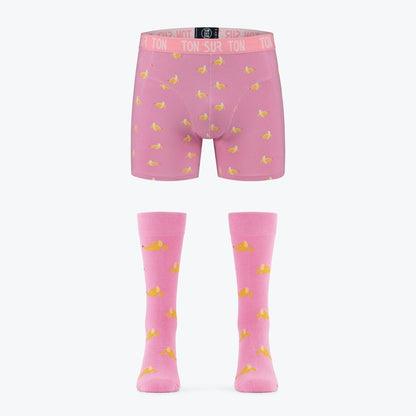 Chaussettes & Boxer Banane en Coton Bio – Cadeau Homme Original Ton sur Ton