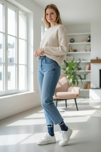 chaussettes courageuse portées style fun femme