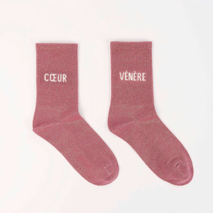 Chaussettes Dépareillées COEUR / VÉNÈRE à Paillettes (36-42) JOY!