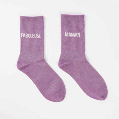 Chaussettes Dépareillées FABULEUSE / MAMAN à Paillettes (36-42) JOY!