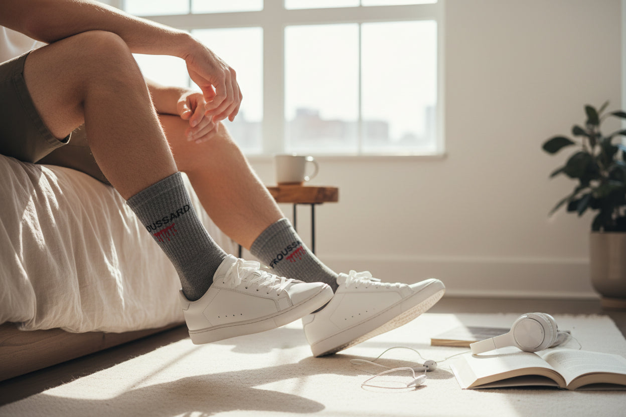 Chaussettes à message “FROUSSARD” – Cadeau drôle & confort 39/45 JOY!